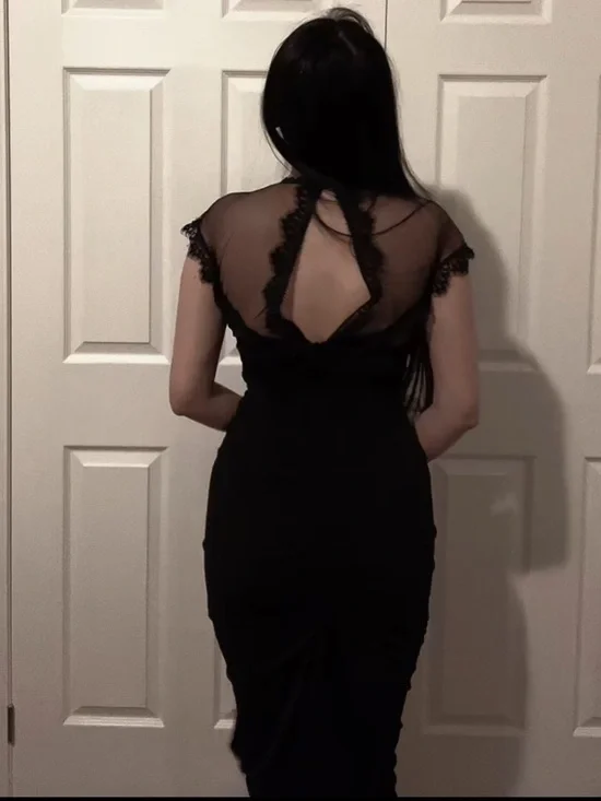 Rare gothic black lace Jessica Mcclintock maxi dress - Picture 4 of 7